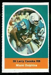 1972 Sunoco Stamps      323     Larry Csonka
